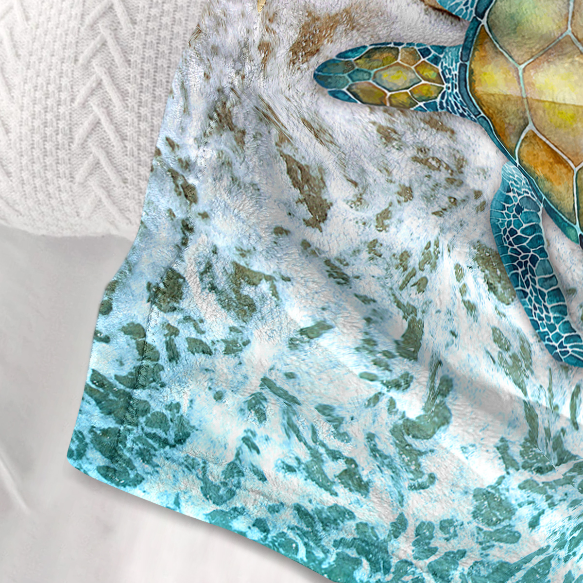 60"x80"Sea Turtle Flannel Blanket Throw Blanket for Bed Sofa Couch Super Soft - Picture 9 of 11