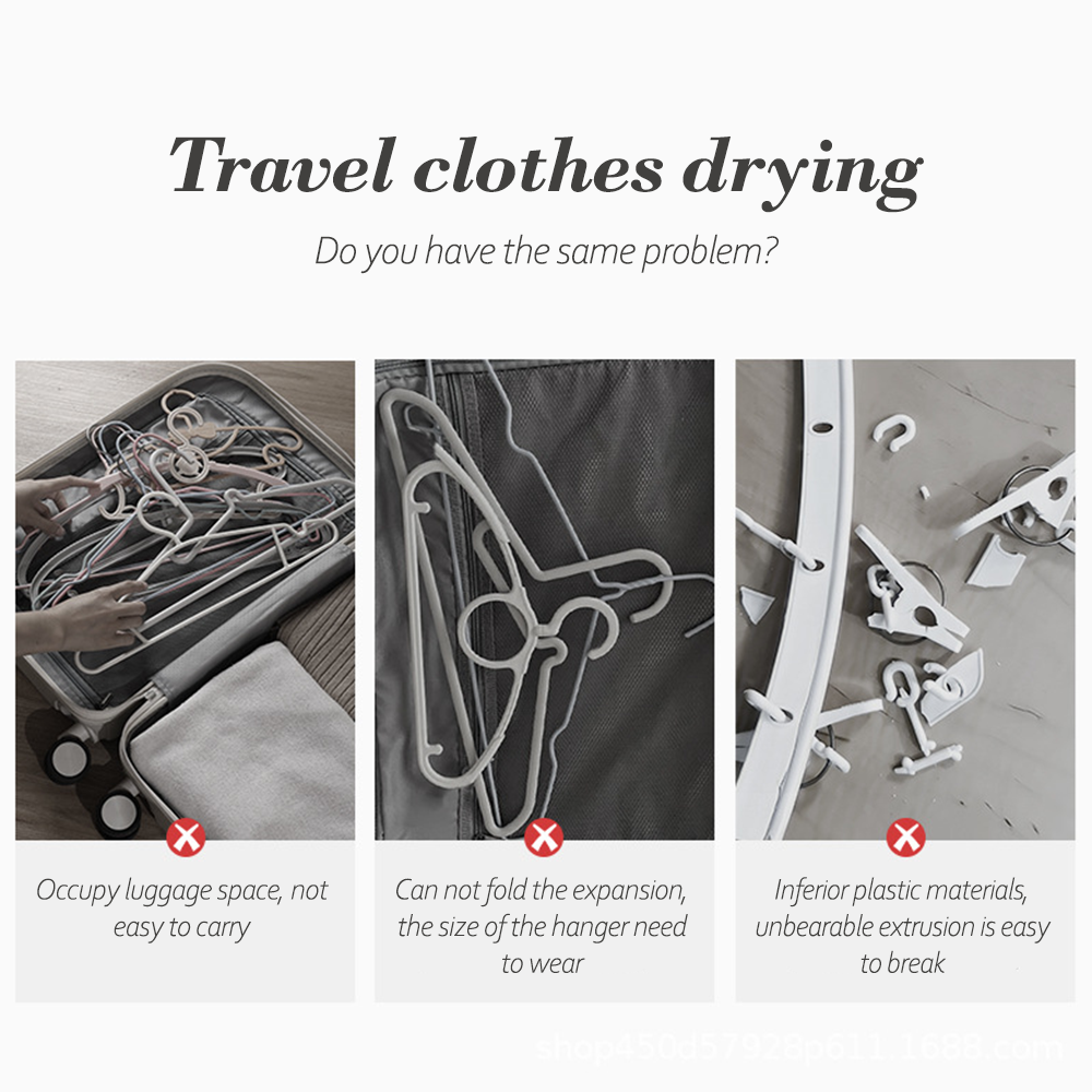 Foldable Travel Hanger Foldable Hanger Drying Rack for Socks Garments Towels - Produktbild 6
